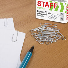 Скрепки большие 50 мм, STAFF &laquo;EVERYDAY&raquo;, никелированные, 50 шт., в картонной коробке, 226759