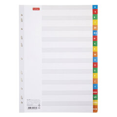 Разделители листов А4 (20 листов 297&times;225 мм) картонные, алфавитный А-Я, HATBER, 4AR_12005