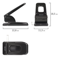 Дырокол металлический МОЩНЫЙ BRAUBERG &laquo;Heavy duty&raquo;, до 60 л., черный, 226868