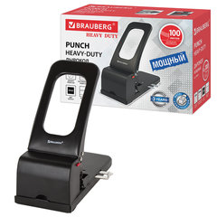 Дырокол металлический МОЩНЫЙ BRAUBERG &laquo;Heavy duty&raquo;, до 100 л., черный, 226869