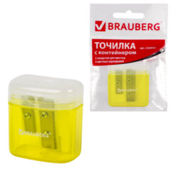 Изображение товара Точилка BRAUBERG Chief двухотверстная пластиковая с контейнером ассорти