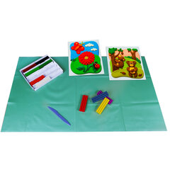 Клеёнка настольная ПИФАГОР для уроков труда, ПВХ, зеленая, 69&times;40 см, 227057