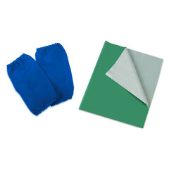 Набор для уроков труда ПИФАГОР: клеёнка ПВХ зеленая, 69&times;40 см, нарукавники синие, 227058