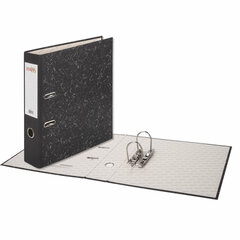 Папка-регистратор STAFF &laquo;Basic&raquo; БЮДЖЕТ с мраморным покрытием, 70 мм, без уголка, черный корешок, 227185