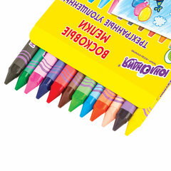 Восковые мелки трехгранные утолщенные ЮНЛАНДИЯ &laquo;ЮНЛАНДИК НА ПРАЗДНИКЕ&raquo;, НАБОР 12 цветов, 227293