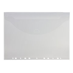 Папка-конверт с перфорацией BRAUBERG, А4, КОМПЛЕКТ 10 шт., до 50 листов, прозрачная, 0,15 мм, 227312