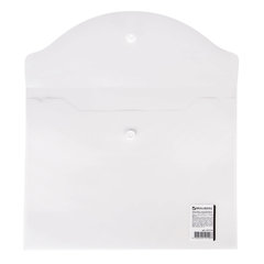 Папка-конверт с кнопкой МАЛОГО ФОРМАТА (240&times;190 мм), А5, матовая прозрачная, 0,18 мм, BRAUBERG, 227314