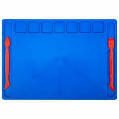 Доска для лепки А4, 280&times;200 мм, ЮНЛАНДИЯ, синяя, 7 отделений для пластилина, 2 стека, 227399