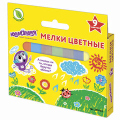 Мел цветной квадратный 9 штук, ЮНЛАНДИЯ &laquo;ЮНЛАНДИК И ОКРУЖАЮЩИЙ МИР&raquo;, картонная упаковка, европодвес, 227443