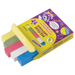 Мел для рисования на асфальте 5 штук, цветной квадратный, ЮНЛАНДИЯ &laquo;ЮНЛАНДИК И КОСМОС&raquo;, картонная упаковка, 227446