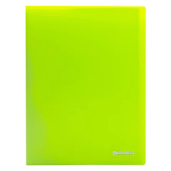 Папка 40 вкладышей BRAUBERG &laquo;Neon&raquo;, 25 мм, неоновая, зеленая, 700 мкм, 227452