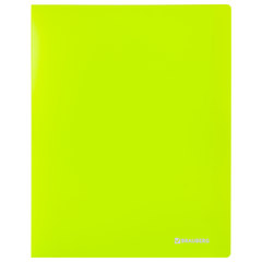 Папка на 2 кольцах BRAUBERG &laquo;Neon&raquo;, 25 мм, внутренний карман, неоновая, зеленая, до 170 листов, 0,7 мм, 227456
