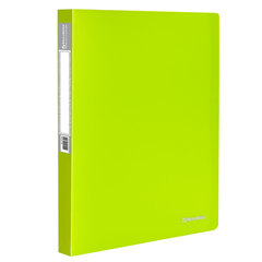Изображение товара Папка на кольцах BRAUBERG Neon 25 мм А4 с карманом и влажной обработкой зеленая