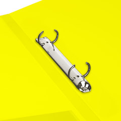 Папка на 2 кольцах BRAUBERG &laquo;Neon&raquo;, 25 мм, внутренний карман, неоновая, желтая, до 170 листов, 0,7 мм, 227457