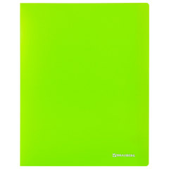 Папка с металлическим скоросшивателем и внутренним карманом BRAUBERG &laquo;Neon&raquo;, 16 мм, зеленая, до 100 листов, 0,7 мм, 227464