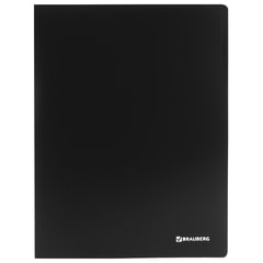 Папка на 2 кольцах BRAUBERG &laquo;Office&raquo;, 25 мм, черная, до 170 листов, 0,5 мм, 227495