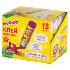 Клей-карандаш цветной ЮНЛАНДИЯ &laquo;ЮНЛАНДИК И ХАМЕЛЕОН&raquo;, 15 г, обесцвечивающийся после высыхания, 227614
