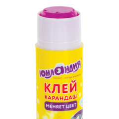 Клей-карандаш цветной ЮНЛАНДИЯ &laquo;ЮНЛАНДИК И ХАМЕЛЕОН&raquo;, 15 г, обесцвечивающийся после высыхания, 227614