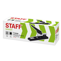 Степлер МОЩНЫЙ №24/<wbr/>6-23/<wbr/>13 металлический STAFF &laquo;Manager&raquo;, до 70 листов, черный, 227663