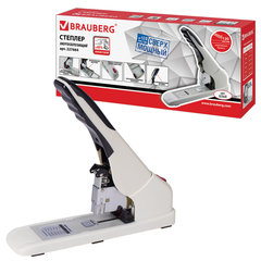 Степлер ЭНЕРГОСБЕРЕГАЮЩИЙ МОЩНЫЙ №24/<wbr/>6-23/<wbr/>17 BRAUBERG &laquo;Easy Press&raquo;, до 120 листов, БЕЗ УСИЛИЙ, 227664