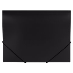 Папка на резинках BRAUBERG &laquo;Office&raquo;, черная, до 300 листов, 500 мкм, 227713