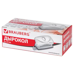 Дырокол BRAUBERG &laquo;Original&raquo;, до 10 листов, белый, 227786