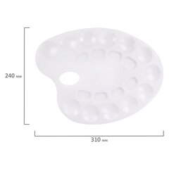 Палитра для рисования ПИФАГОР белая, пластиковая, овальная, 20 ячеек, 227808