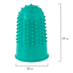 Напальчники резиновые с отверстиями, КОМПЛЕКТ 10 шт., диаметр 18 мм, зеленые, STAFF &laquo;EVERYDAY&raquo;, 227964
