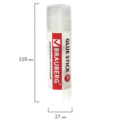 Клей-карандаш BRAUBERG &laquo;Crystal&raquo;, 25 г, прозрачный, 227968