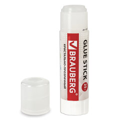 Клей-карандаш BRAUBERG &laquo;Crystal&raquo;, 25 г, прозрачный, 227968