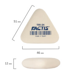 Ластик FACTIS (Испания) TRI 24, 51&times;46&times;12 мм, белый, треугольный, мягкий, PMFTRI24