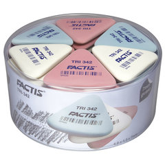 Ластик FACTIS TRI 342 (Испания), 49&times;45&times;6 мм, ассорти, треугольный, мягкий, PNFTRI342