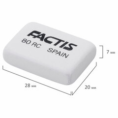 Ластик FACTIS 80 RC (Испания), 28&times;20&times;7 мм, белый, прямоугольный, CNF80RC