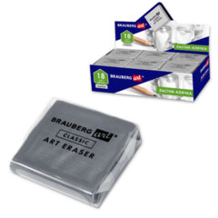 Ластик-клячка художественный BRAUBERG ART &laquo;CLASSIC&raquo; 40&times;36&times;10 мм, супермягкий, серый, 228064