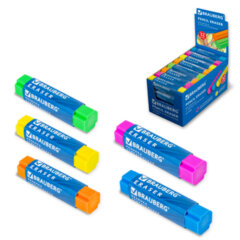 Ластик BRAUBERG &laquo;X-Erase&raquo;, 68&times;15&times;15 мм, цвет ассорти, экологичный ПВХ, 228066