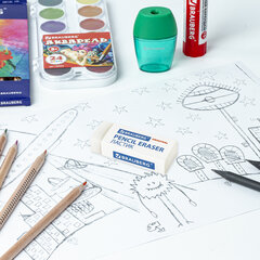 Ластик BRAUBERG &laquo;Original&raquo;, 45&times;17&times;10 мм, белый, прямоугольный, экологичный ПВХ, картонный держатель, 228076