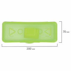 Пенал пластиковый ПИФАГОР тонированный, ассорти 4 цвета, 20&times;7&times;4 см, 228113