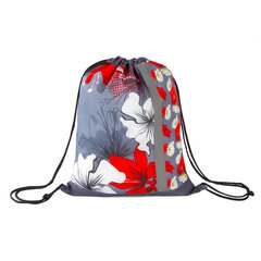 Мешок для обуви BRAUBERG 1 отделение, светоотражающая полоса, с сеткой, 46&times;36 см, &laquo;Цветы&raquo;, 228124