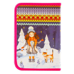 Пенал BRAUBERG, 1 отделение, 1 откидная планка, ламинированный картон, 19&times;13 см, &laquo;Зима&raquo;, 228253