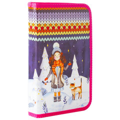 Пенал BRAUBERG, 1 отделение, 1 откидная планка, ламинированный картон, 19&times;13 см, &laquo;Зима&raquo;, 228253