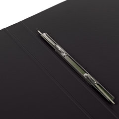 Папка с металлическим пружинным скоросшивателем BRAUBERG, картон/<wbr/>ПВХ, 35 мм, черная, до 290 листов, 228337