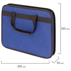 Папка на молнии с ручками STAFF &laquo;EVERYDAY&raquo;, А4, твердые стенки, ткань, синяя, 228345