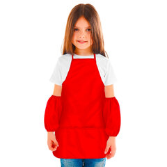 Накидка фартук с нарукавниками для труда ПИФАГОР, 3 кармана, стандартный размер, 44&times;55 см, красный, 228360