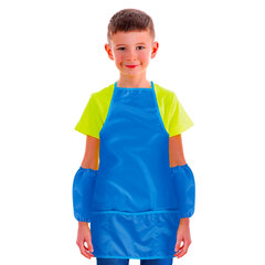 Накидка фартук с нарукавниками для труда ПИФАГОР, 3 кармана, увеличенный размер, 45&times;60 см, синий, 228363