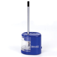 Точилка электрическая BRAUBERG &laquo;STANDARD&raquo;, 2 отверстия для карандашей (включая утолщенные), питание от 4 батареек АА, 228423