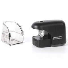 Точилка электрическая BRAUBERG &laquo;Black Jack&raquo;, питание от 4 батареек АА, дополнительное сменное лезвие, 228424