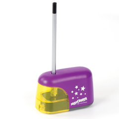 Точилка электрическая ЮНЛАНДИЯ &laquo;Stars&raquo;, питание от 4 батареек АА, корпус фиолетовый