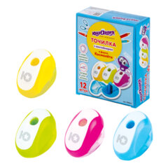 Точилка ЮНЛАНДИЯ &laquo;Космолет&raquo;, с контейнером, пластиковая, корпус ассорти, 228441