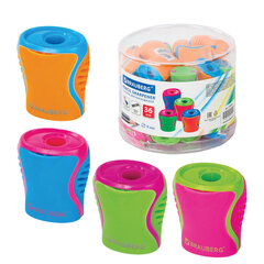 Точилка BRAUBERG &laquo;Mix&raquo;, с контейнером, пластиковая, корпус ассорти, 228448