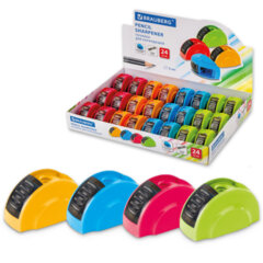 Точилка BRAUBERG &laquo;Roll&raquo;, с контейнером, пластиковая, корпус ассорти, 228464